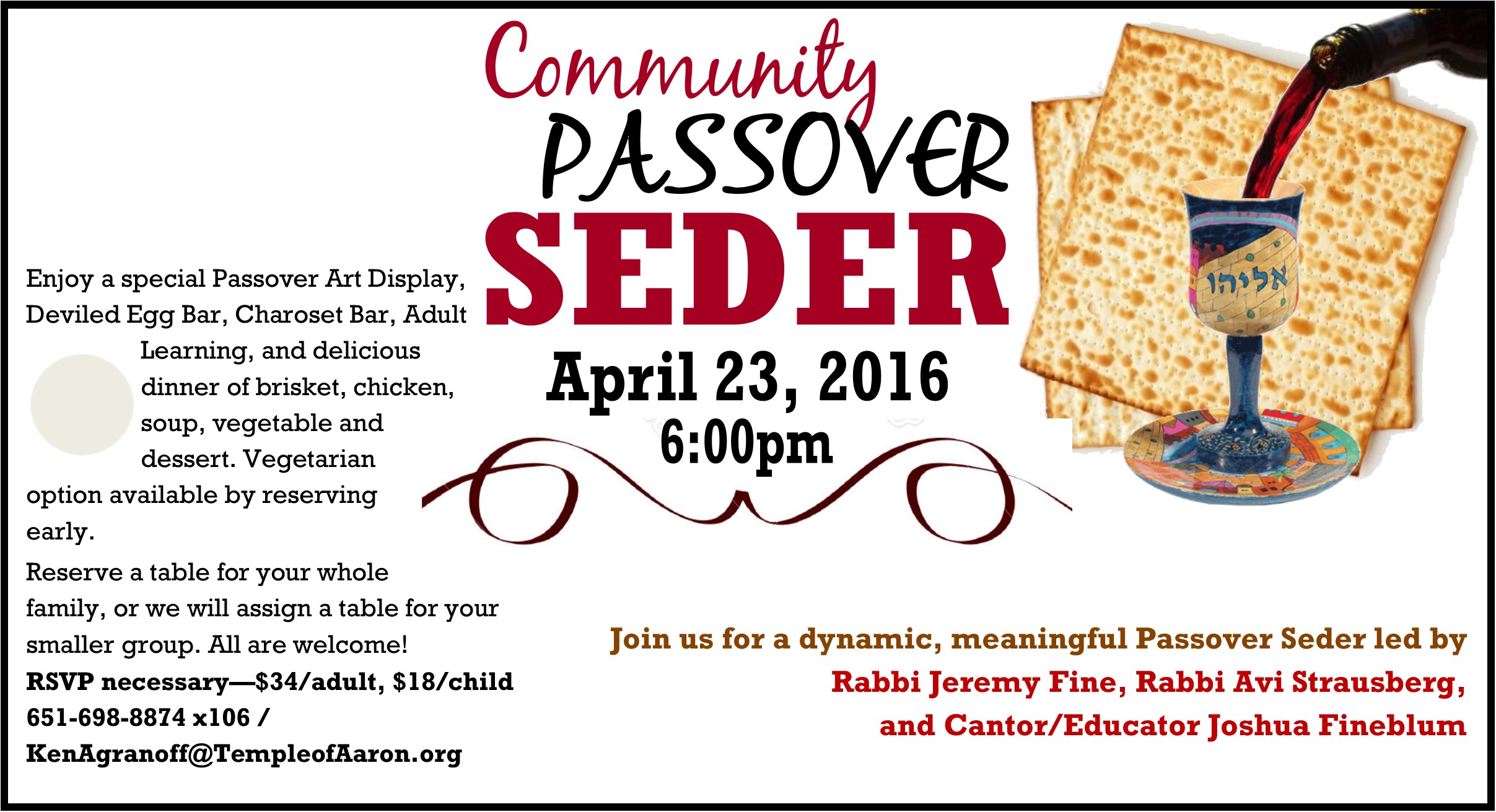 Community 2nd seder 2016 | Temple of Aaron